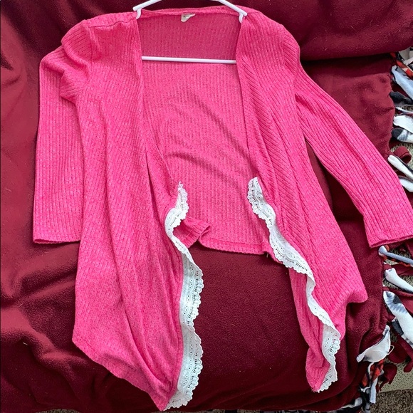 Pink Ruffle Cardigan - Picture 3 of 4